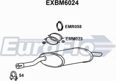 EuroFlo EXBM6024 - Izplūdes gāzu trokšņa slāpētājs (pēdējais) autodraugiem.lv