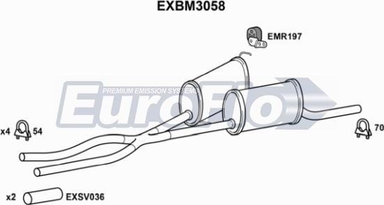 EuroFlo EXBM3058 - Vidējais izpl. gāzu trokšņa slāpētājs autodraugiem.lv