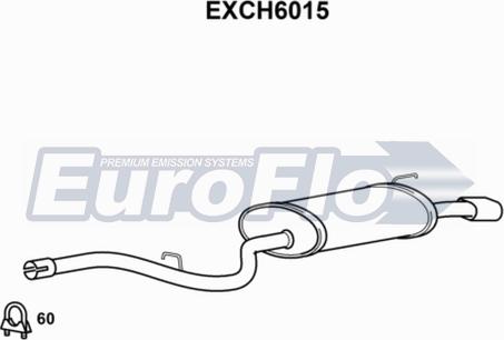 EuroFlo EXCH6015 - Izplūdes gāzu trokšņa slāpētājs (pēdējais) autodraugiem.lv