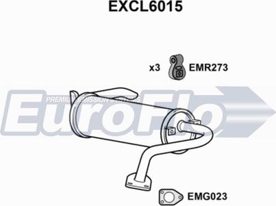 EuroFlo EXCL6015 - Izplūdes gāzu trokšņa slāpētājs (pēdējais) autodraugiem.lv
