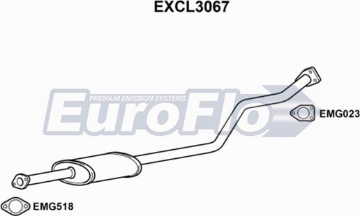 EuroFlo EXCL3067 - Vidējais izpl. gāzu trokšņa slāpētājs autodraugiem.lv