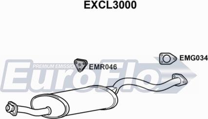 EuroFlo EXCL3000 - Vidējais izpl. gāzu trokšņa slāpētājs autodraugiem.lv