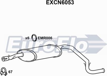 EuroFlo EXCN6053 - Izplūdes gāzu trokšņa slāpētājs (pēdējais) autodraugiem.lv