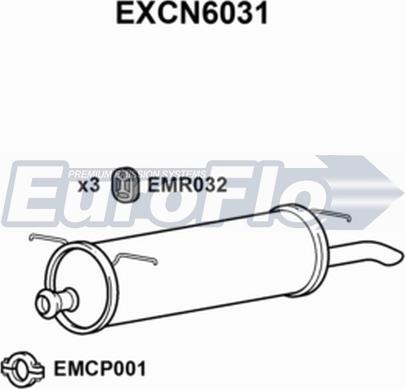 EuroFlo EXCN6031 - Izplūdes gāzu trokšņa slāpētājs (pēdējais) autodraugiem.lv