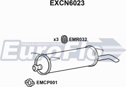 EuroFlo EXCN6023 - Izplūdes gāzu trokšņa slāpētājs (pēdējais) autodraugiem.lv