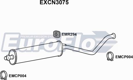 EuroFlo EXCN3075 - Vidējais izpl. gāzu trokšņa slāpētājs autodraugiem.lv