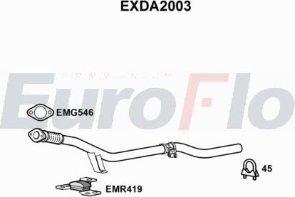 EuroFlo EXDA2003 - Izplūdes caurule autodraugiem.lv