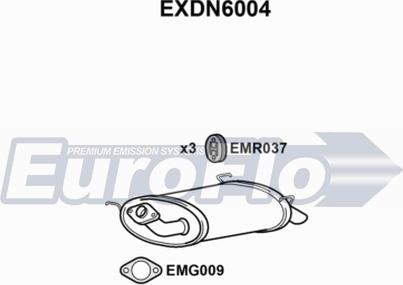 EuroFlo EXDN6004 - Izplūdes gāzu trokšņa slāpētājs (pēdējais) autodraugiem.lv