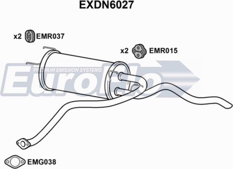 EuroFlo EXDN6027 - Izplūdes gāzu trokšņa slāpētājs (pēdējais) autodraugiem.lv