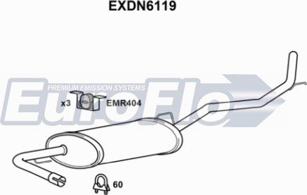 EuroFlo EXDN6119 - Izplūdes gāzu trokšņa slāpētājs (pēdējais) autodraugiem.lv