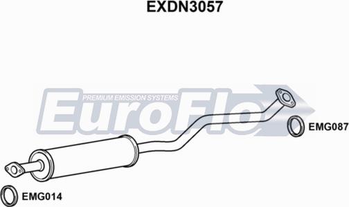 EuroFlo EXDN3057 - Vidējais izpl. gāzu trokšņa slāpētājs autodraugiem.lv