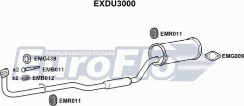 EuroFlo EXDU3000 - Vidējais izpl. gāzu trokšņa slāpētājs autodraugiem.lv