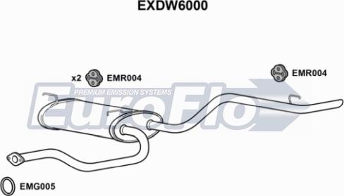 EuroFlo EXDW6000 - Izplūdes gāzu trokšņa slāpētājs (pēdējais) autodraugiem.lv