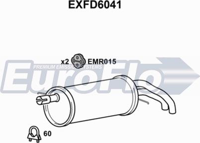 EuroFlo EXFD6041 - Izplūdes gāzu trokšņa slāpētājs (pēdējais) autodraugiem.lv