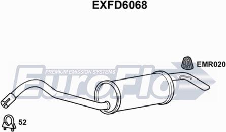 EuroFlo EXFD6068 - Izplūdes gāzu trokšņa slāpētājs (pēdējais) autodraugiem.lv
