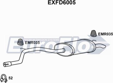 EuroFlo EXFD6005 - Izplūdes gāzu trokšņa slāpētājs (pēdējais) autodraugiem.lv