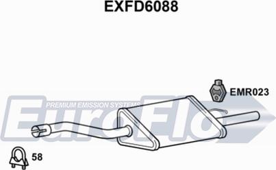 EuroFlo EXFD6088 - Izplūdes gāzu trokšņa slāpētājs (pēdējais) autodraugiem.lv