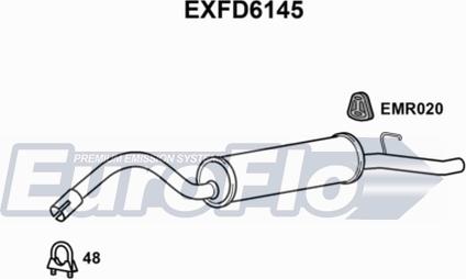 EuroFlo EXFD6145 - Izplūdes gāzu trokšņa slāpētājs (pēdējais) autodraugiem.lv