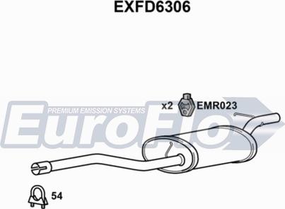EuroFlo EXFD6306 - Izplūdes gāzu trokšņa slāpētājs (pēdējais) autodraugiem.lv