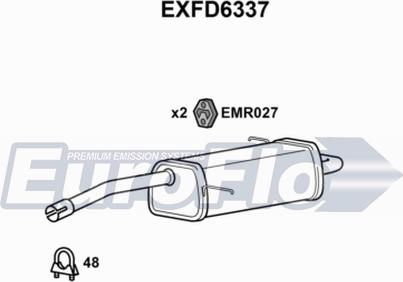 EuroFlo EXFD6337 - Izplūdes gāzu trokšņa slāpētājs (pēdējais) autodraugiem.lv