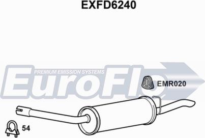 EuroFlo EXFD6240 - Izplūdes gāzu trokšņa slāpētājs (pēdējais) autodraugiem.lv