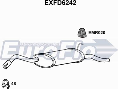 EuroFlo EXFD6242 - Izplūdes gāzu trokšņa slāpētājs (pēdējais) autodraugiem.lv