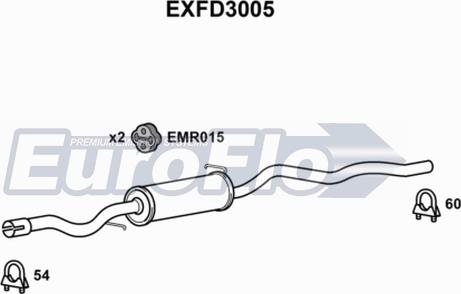 EuroFlo EXFD3005 - Vidējais izpl. gāzu trokšņa slāpētājs autodraugiem.lv