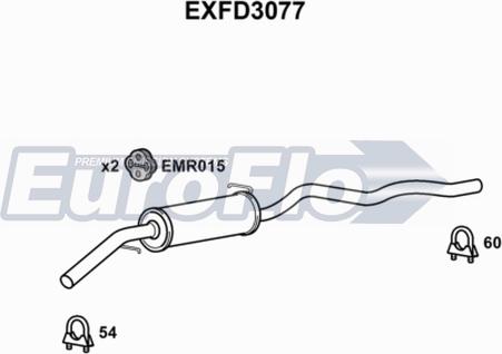 EuroFlo EXFD3077 - Vidējais izpl. gāzu trokšņa slāpētājs autodraugiem.lv