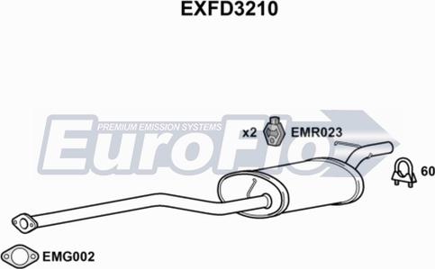 EuroFlo EXFD3210 - Vidējais izpl. gāzu trokšņa slāpētājs autodraugiem.lv