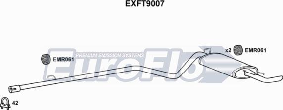 EuroFlo EXFT9007 - Vidējais / Gala izpl. gāzu trokšņa slāpētājs autodraugiem.lv