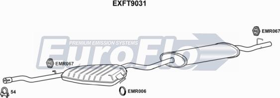 EuroFlo EXFT9031 - Vidējais / Gala izpl. gāzu trokšņa slāpētājs autodraugiem.lv