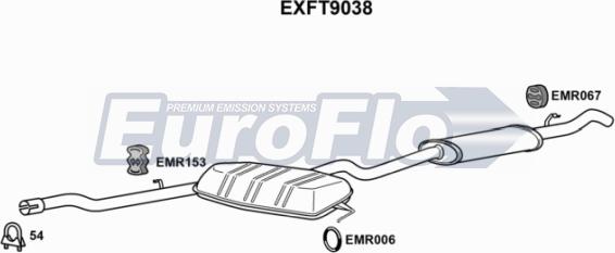 EuroFlo EXFT9038 - Vidējais / Gala izpl. gāzu trokšņa slāpētājs autodraugiem.lv