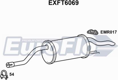 EuroFlo EXFT6069 - Izplūdes gāzu trokšņa slāpētājs (pēdējais) autodraugiem.lv