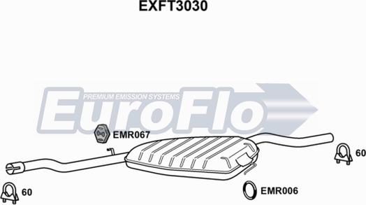 EuroFlo EXFT3030 - Vidējais izpl. gāzu trokšņa slāpētājs autodraugiem.lv