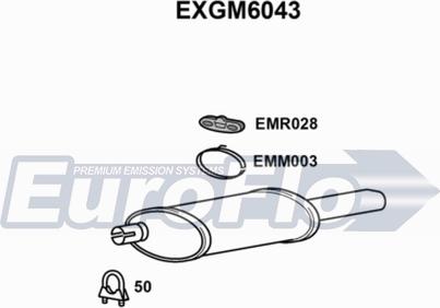EuroFlo EXGM6043 - Izplūdes gāzu trokšņa slāpētājs (pēdējais) autodraugiem.lv