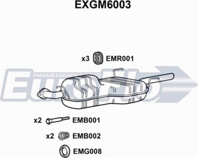 EuroFlo EXGM6003 - Izplūdes gāzu trokšņa slāpētājs (pēdējais) autodraugiem.lv
