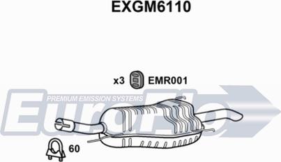 EuroFlo EXGM6110 - Izplūdes gāzu trokšņa slāpētājs (pēdējais) autodraugiem.lv