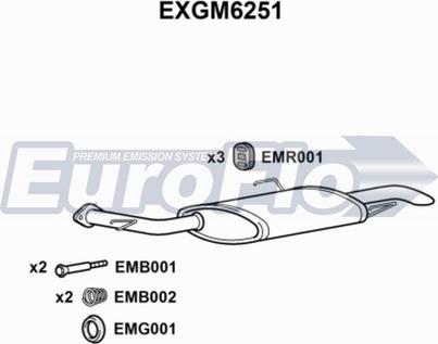 EuroFlo EXGM6251 - Izplūdes gāzu trokšņa slāpētājs (pēdējais) autodraugiem.lv