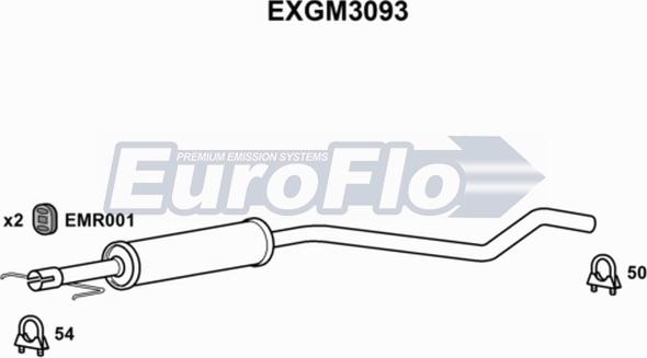 EuroFlo EXGM3093 - Vidējais izpl. gāzu trokšņa slāpētājs autodraugiem.lv