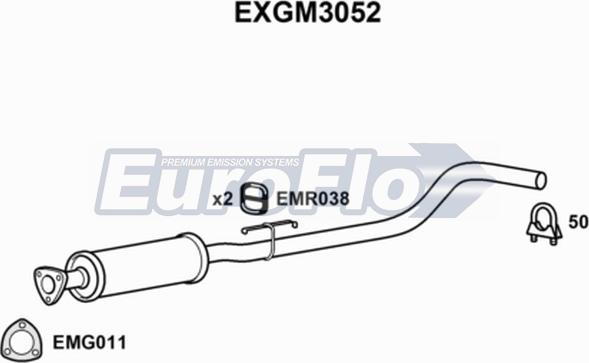 EuroFlo EXGM3052 - Vidējais izpl. gāzu trokšņa slāpētājs autodraugiem.lv