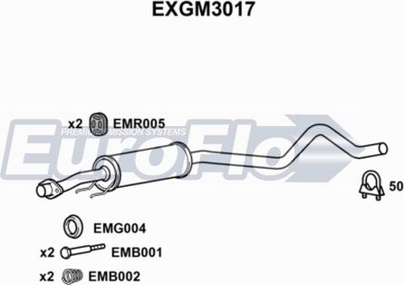 EuroFlo EXGM3017 - Vidējais izpl. gāzu trokšņa slāpētājs autodraugiem.lv