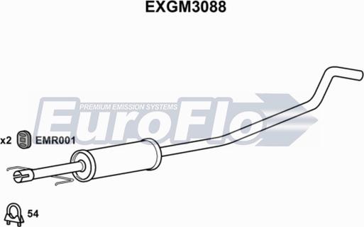 EuroFlo EXGM3088 - Vidējais izpl. gāzu trokšņa slāpētājs autodraugiem.lv