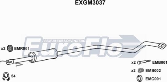 EuroFlo EXGM3037 - Vidējais izpl. gāzu trokšņa slāpētājs autodraugiem.lv