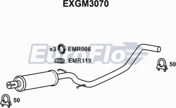 EuroFlo EXGM3070 - Vidējais izpl. gāzu trokšņa slāpētājs autodraugiem.lv
