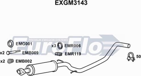EuroFlo EXGM3143 - Vidējais izpl. gāzu trokšņa slāpētājs autodraugiem.lv
