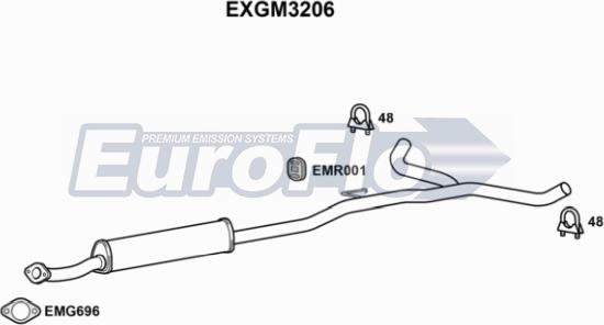 EuroFlo EXGM3206 - Vidējais izpl. gāzu trokšņa slāpētājs autodraugiem.lv