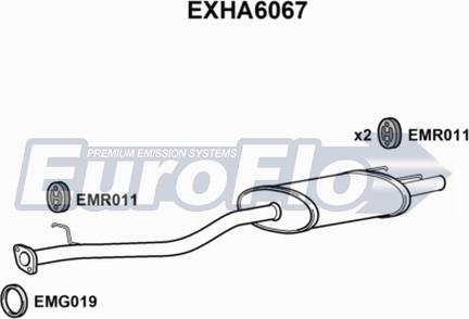 EuroFlo EXHA6067 - Izplūdes gāzu trokšņa slāpētājs (pēdējais) autodraugiem.lv