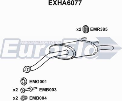 EuroFlo EXHA6077 - Izplūdes gāzu trokšņa slāpētājs (pēdējais) autodraugiem.lv