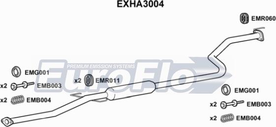 EuroFlo EXHA3004 - Vidējais izpl. gāzu trokšņa slāpētājs autodraugiem.lv