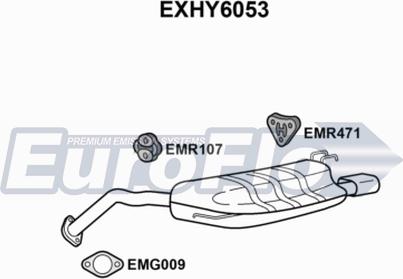 EuroFlo EXHY6053 - Izplūdes gāzu trokšņa slāpētājs (pēdējais) autodraugiem.lv